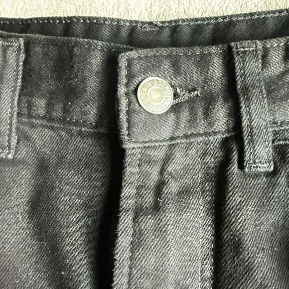 NWOT H&M Black Denim Raw Hem Mini Skirt - Picture 2 of 11